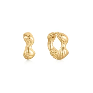Ania Haie All Jmj & Branded Fashion Jewellery | Gold Plate Chunky Twisted Wave Hoop's