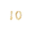 Ania Haie All Jmj & Branded Fashion Jewellery | Gold Plate CZ Twisted Wave Hoop's