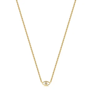 Ania Haie All Jmj & Branded Fashion Jewellery | Gold Plate Evil Eye Mother of Pearl & CZ Necklace