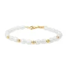 Ania Haie All Jmj & Branded Fashion Jewellery | Gold Plate Freshwater Pearl and White CZ Bezel Bracelet