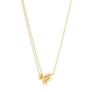 Ania Haie All Jmj & Branded Fashion Jewellery | Gold Plate Mini Twisted Wave Pendant Necklace