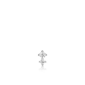 Ania Haie All Jmj & Branded Fashion Jewellery | Rhodium Plate Double Sparkle CZ Single Cartilage Stud