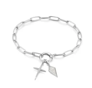 Ania Haie All Jmj & Branded Fashion Jewellery | Rhodium Plate Silver Reflections Charm Bracelet
