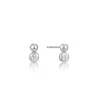 Ania Haie All Jmj & Branded Fashion Jewellery | Rhodium Plated Silver Sparkle Orb CZ Stud Earrings
