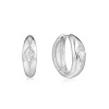 Ania Haie All Jmj & Branded Fashion Jewellery | Rhodium Plated Silver Dome Drop CZ Hoop's