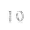 Ania Haie All Jmj & Branded Fashion Jewellery | Rhodium Plated Silver Smooth Twist Hoop Stud Earring's