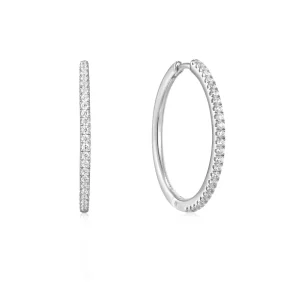 Ania Haie All Jmj & Branded Fashion Jewellery | Rhodium Plated Silver Glam CZ Hoop's