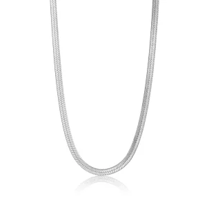 Ania Haie All Jmj & Branded Fashion Jewellery | Rhodium Plated Silver 6mm Flat Snake Link Necklace