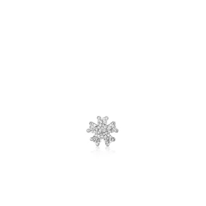 Ania Haie All Jmj & Branded Fashion Jewellery | Rhodium Plated Silver Sparkle Flower CZ Single Cartilage Stud