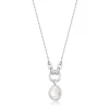 Ania Haie All Jmj & Branded Fashion Jewellery | Rhodium Plated Silver Pearl Sparkle Necklace