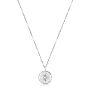 Ania Haie All Jmj & Branded Fashion Jewellery | Rhodium Plated Silver Mother of Pearl Sun Necklace