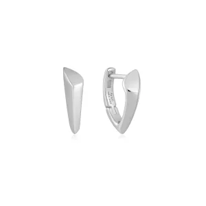 Ania Haie All Jmj & Branded Fashion Jewellery | Rhodium Plated Silver Arrow Huggie Hoop's
