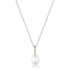 Ania Haie All Jmj & Branded Fashion Jewellery | Rhodium Plated Silver Coloured Gem & Pearl Drop Necklace