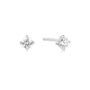 Ania Haie All Jmj & Branded Fashion Jewellery | Rhodium Plated Silver CZ Solitaire Studs