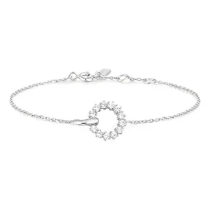 Ania Haie All Jmj & Branded Fashion Jewellery | Rhodium Plated Silver CZ Pavé Circle Bracelet