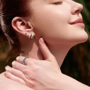 Ania Haie All Jmj & Branded Fashion Jewellery | Silver CZ Pavé Huggie Hoops