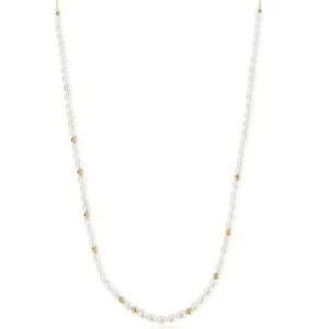 Ania Haie All Jmj & Branded Fashion Jewellery | Silver Pearl & White CZ Slider Necklace
