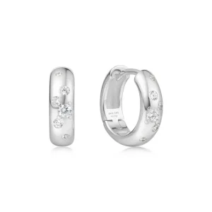Ania Haie All Jmj & Branded Fashion Jewellery | Silver Small Sparkling CZ Huggie Hoop Earrings