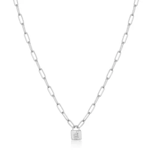 Ania Haie All Jmj & Branded Fashion Jewellery | Sterling Silver Chunky Padlock CZ Necklace