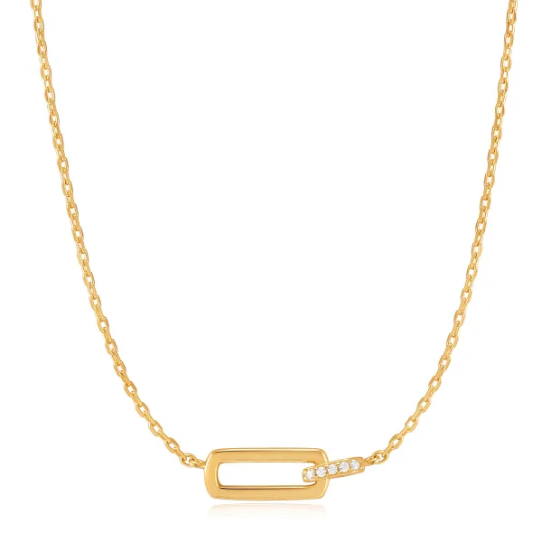 ania_haie_yellow_gold_pla_0-21.webp Ania Haie All Jmj & Branded Fashion Jewellery | Yellow Gold Plate Glam Interlocked Pendant CZ Necklace