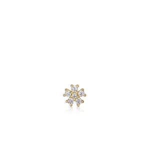 Ania Haie All Jmj & Branded Fashion Jewellery | Yellow Gold Plated Sparkle Flower CZ Single Cartilage Stud