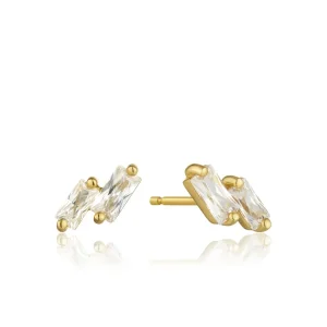 Ania Haie All Jmj & Branded Fashion Jewellery | Yellow Gold Plated Silver Glow Stud CZ Earring's