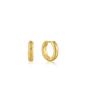 Ania Haie All Jmj & Branded Fashion Jewellery | Yellow Gold Plate Smooth Twist Hoop's
