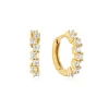 Ania Haie All Jmj & Branded Fashion Jewellery | Yellow Gold Plated Clustered Round CZ Huggie Hoops