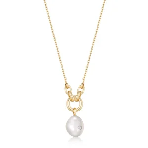 Ania Haie All Jmj & Branded Fashion Jewellery | Yellow Gold Plate Pearl Sparkle Necklace