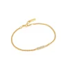 Ania Haie All Jmj & Branded Fashion Jewellery | Yellow Gold Plated Glam Bar CZ Bracelet