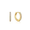 Ania Haie All Jmj & Branded Fashion Jewellery | Yellow Gold Plated Round Huggie CZ Hoop's