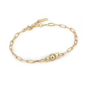 Ania Haie All Jmj & Branded Fashion Jewellery | Yellow Gold Plated Chunky Orb Link Bracelet
