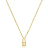 Ania Haie All Jmj & Branded Fashion Jewellery | Jmj Gemstone Jewellery | Yellow Gold Plate Pearl Padlock Necklace