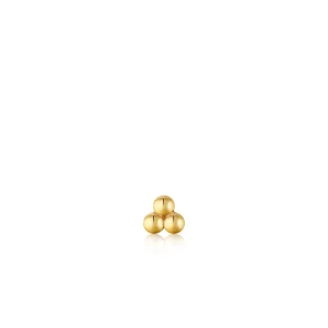 Ania Haie All Jmj & Branded Fashion Jewellery | Yellow Gold Plate Triple Ball Barbell Single Earring