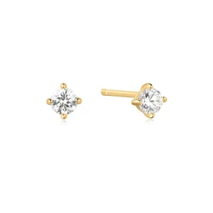 Ania Haie All Jmj & Branded Fashion Jewellery | Yellow Gold Plate Solitaire CZ Stud Earrings