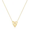 Ania Haie All Jmj & Branded Fashion Jewellery | Yellow Gold Plate CZ Heart Kiss Pavé Necklace