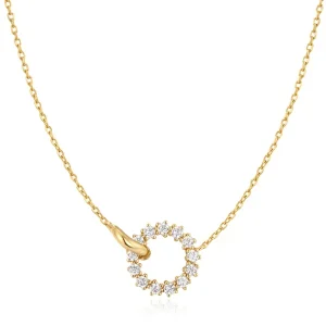 Ania Haie All Jmj & Branded Fashion Jewellery | Yellow Gold Plate CZ Pavé Circle Necklace
