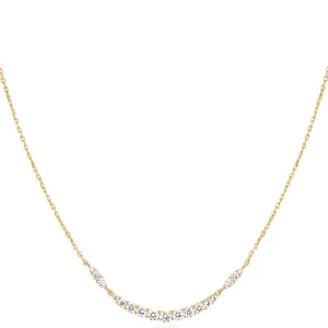 Ania Haie All Jmj & Branded Fashion Jewellery | Yellow Gold Plate CZ Pavé Arc Necklace