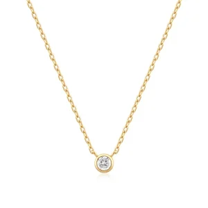 Ania Haie All Jmj & Branded Fashion Jewellery | Yellow Gold Plate Round Solitaire CZ Necklace