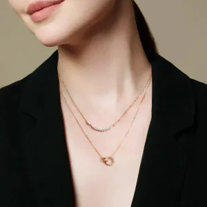 Ania Haie All Jmj & Branded Fashion Jewellery | Yellow Gold Plate CZ Pavé Circle Necklace