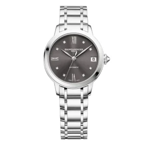 Baume & Mercier Ladies Baume Et Mercier Watches | 31mm Classima Gray Date & Diamond set Dial Watch