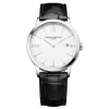 Baume & Mercier Mens Baume Et Mercier Watches | 40mm Classima White & Date Dial Leather Watch