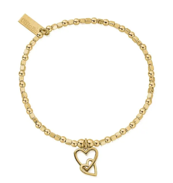 ChloBo All Jmj & Branded Fashion Jewellery | Gold Plated Interlocking Love Heart Bracelet