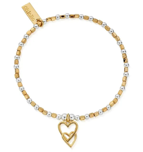 ChloBo All Jmj & Branded Fashion Jewellery | Silver & Gold Plated Interlocked Love Heart Bracelet
