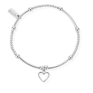 ChloBo All Jmj & Branded Fashion Jewellery | Sterling Silver Bead & Noodle Open Heart Bracelet
