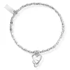 ChloBo All Jmj & Branded Fashion Jewellery | Sterling Silver Cubed Beads Interlocking Heart Bracelet