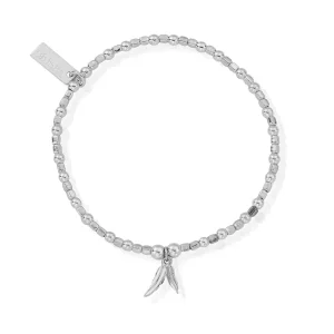 ChloBo All Jmj & Branded Fashion Jewellery | Sterling Silver Mini Bead Double Feather Charm Bracelet