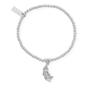 ChloBo All Jmj & Branded Fashion Jewellery | Sterling Silver Mini Bead Feather & Heart Charm Bracelet