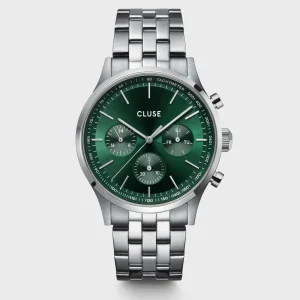 Cluse Mens Cluse Watches | 41mm Anthéor Chronographic Stainless Steel Link Watch