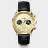 Cluse Mens Cluse Watches | 42mm Anthéor Gold & Black Leather Strap Watch